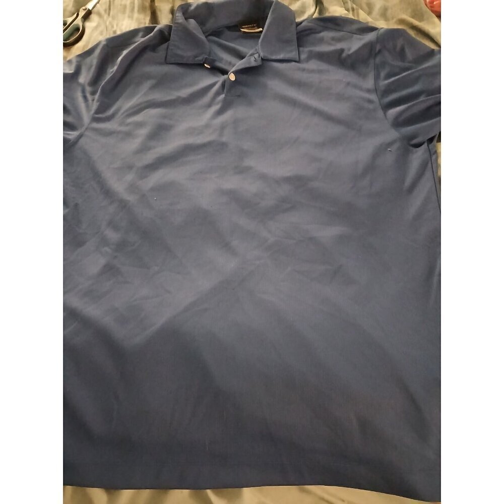 Nike Men's Adult Size XL Polo Golf Nike Fit Dry Blue Polyester Short Sleeve